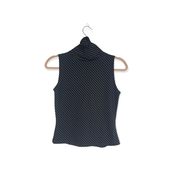 FOREVER21 Black & White Stripe Cowl Neck Tank Top M - Picture 7 of 7